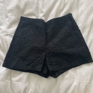 Theory Mid Rise Lace Shorts